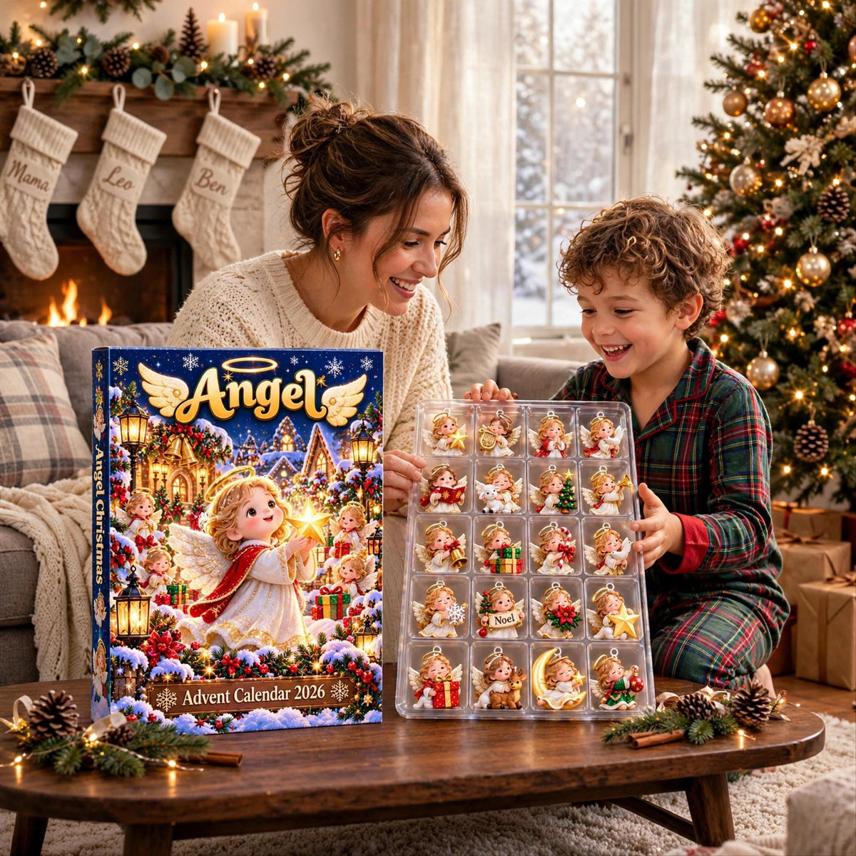 Angel Advent Calendar 2026, 24 Piece Angel Ornament Set, Angel Blind Box Advent Calendar, Christmas Countdown Gift for Home Decor