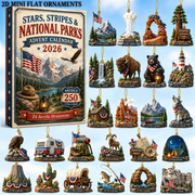 Stars, Stripes & National Parks Advent Calendar 2026 - 24-Day Festive Countdown, Acrylic Charms Blind Box - Gift For Family & Friends