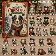 Festive Australian Shepherd Advent Calendar 2026 - 24-Day Festive Countdown, Acrylic Charms Blind Box - Gift For Dog Lovers
