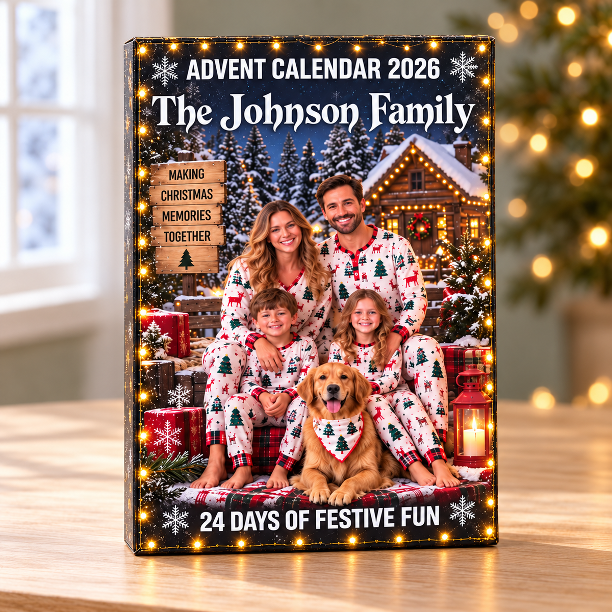 Personalized Face Advent Calendar, Custom Family Photo Christmas Countdown, 24 Days Pet Face Charms, Unique Holiday Family Gift