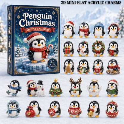 Penguin Christmas Advent Calendar 2026 - 24-Day Festive Countdown, Acrylic Charms Blind Box - Gift For Penguin Lovers
