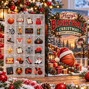 Personalized Basketball Advent Calendar, 24 Day Christmas Countdown with Basketball Charms
