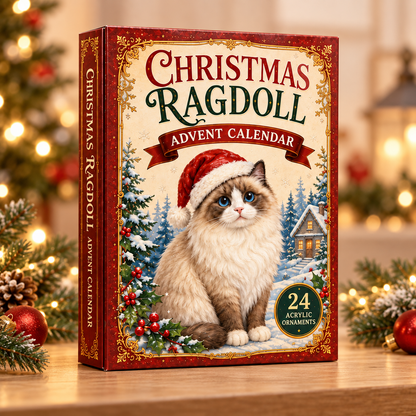 Chrismast Ragdoll Advent Calendar 2026 - 24-Day Festive Countdown, Acrylic Charms Blind Box - Gift For Cat Lovers