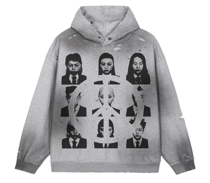 Faces Faded Distress Hoodie