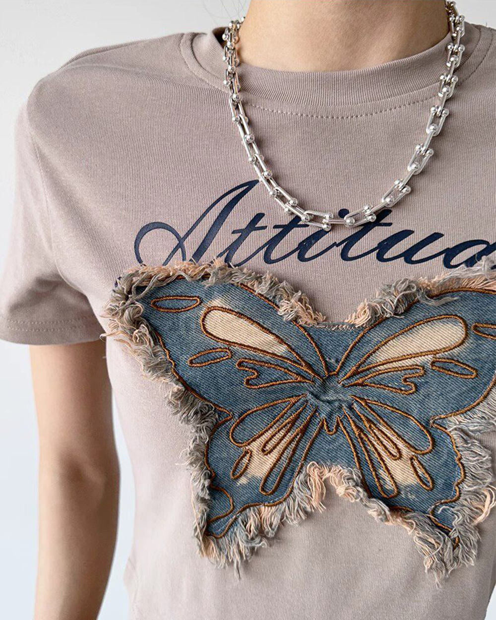 Fairy Grunge Butterfly Patch Top