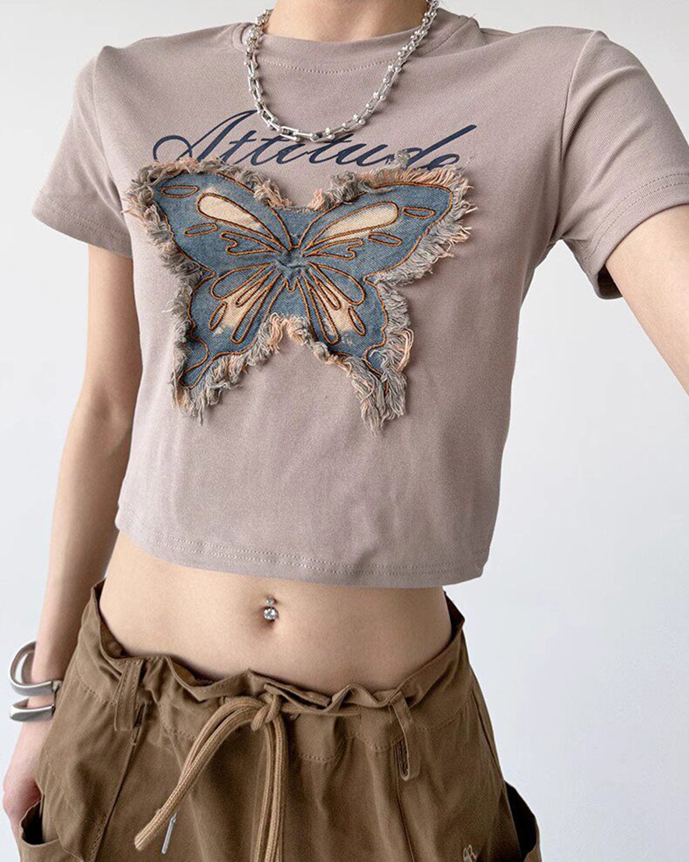 Fairy Grunge Butterfly Patch Top