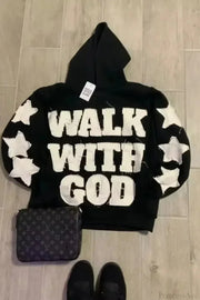 Fashion Trend Fleece Padded Zipper Hoodie