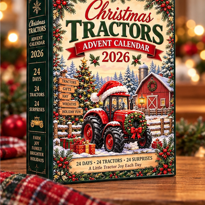 Christmas Tractors Advent Calendar 2026, 24 Days of Farm Machinery Surprises, Holiday Countdown Gift for Kids and Tractor Fans