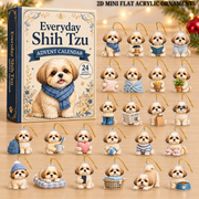 Everyday Shih Tzu Advent Calendar 2026 - 24-Day Festive Countdown, Acrylic Charms Blind Box - Gift For Shih Tzu Lovers