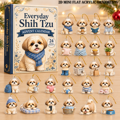 Everyday Shih Tzu Advent Calendar 2026 - 24-Day Festive Countdown, Acrylic Charms Blind Box - Gift For Shih Tzu Lovers
