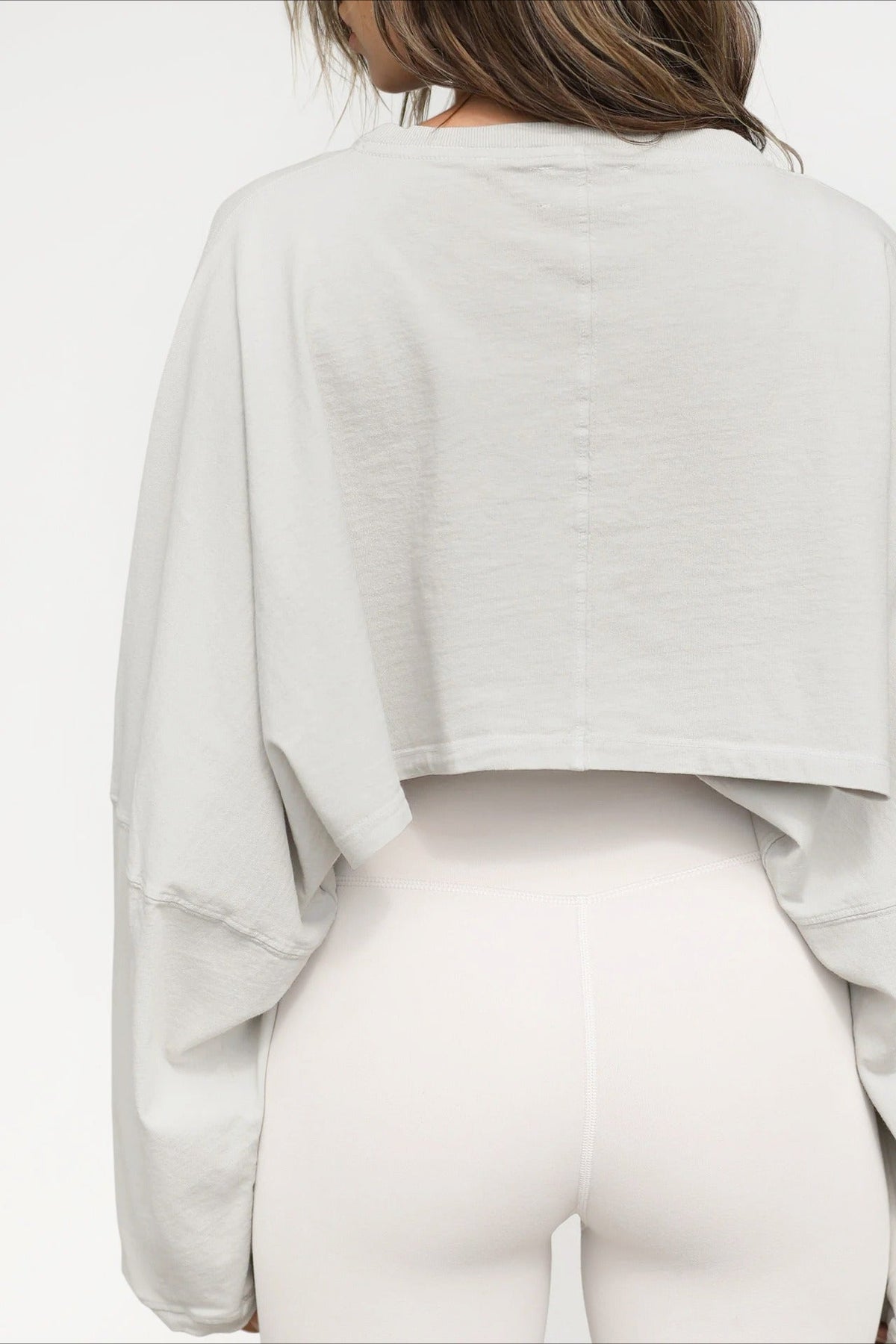 Boxy Crop Crew Neck Sweatshirt