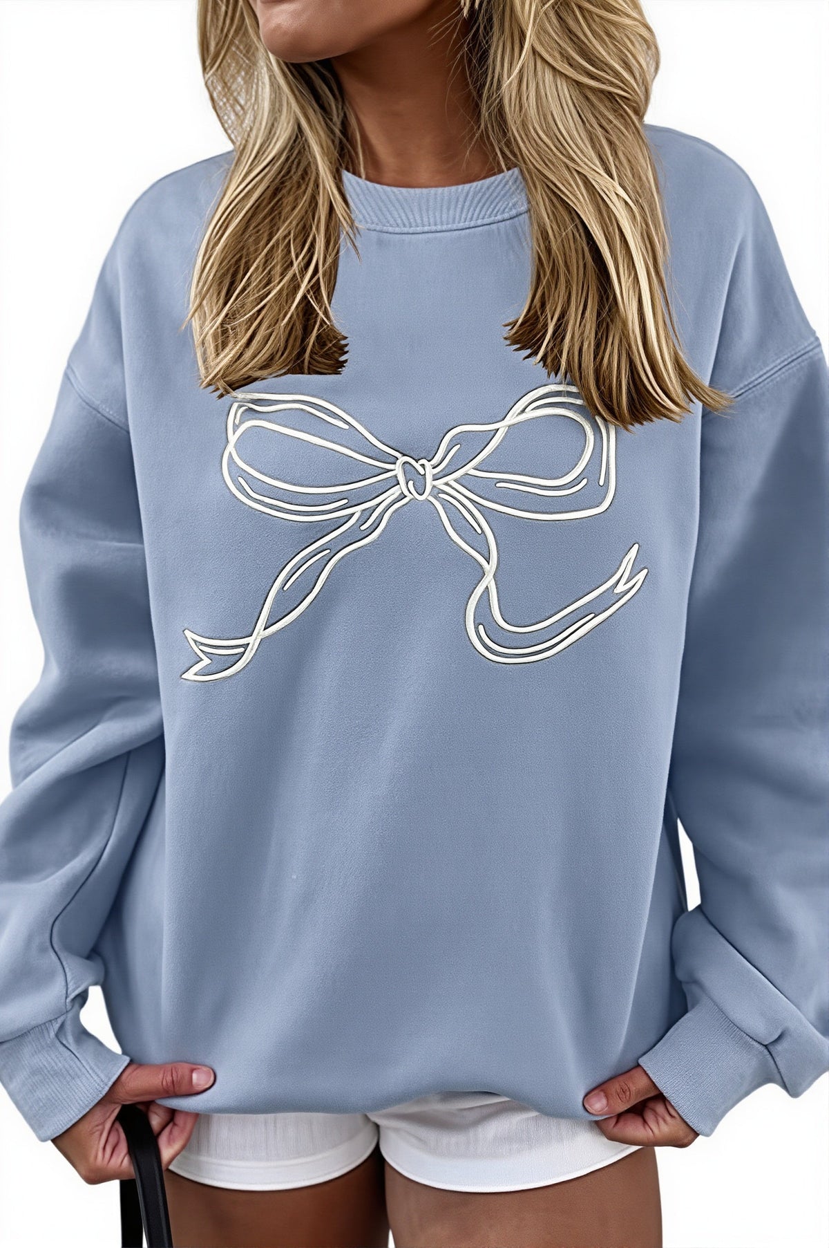 Bow Graphic Crew Neck Sweatshirt