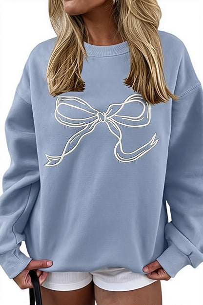 Bow Graphic Crew Neck Sweatshirt