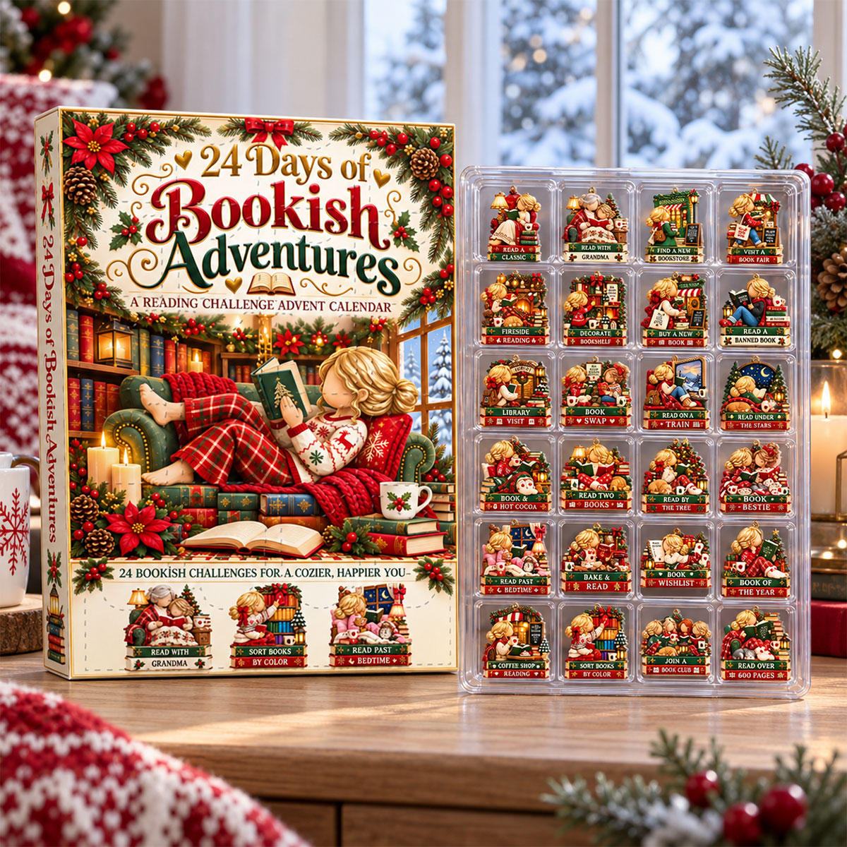 24 Days Of Bookish Adventures Gift For Granddaughter, Daughter, Book Lovers - Personalized Christmas Advent Calendar