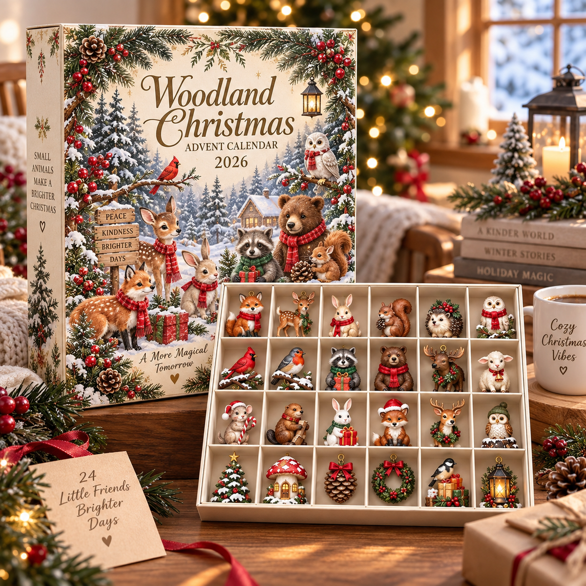 Personalized Woodland Advent Calendar, Christmas Forest Animal Countdown, 24 Mini Figures, Family Holiday Keepsake, Kids Collector GIFT 2026