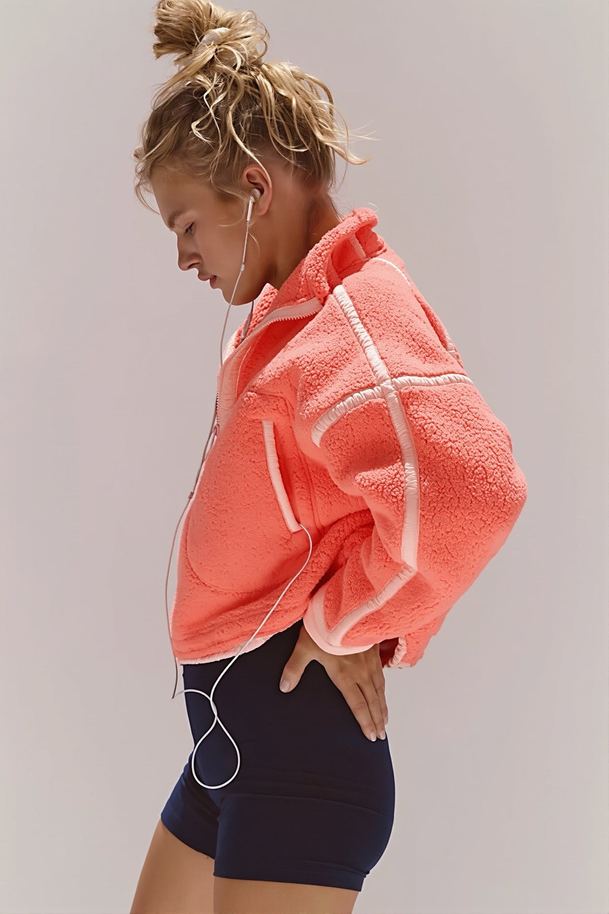 Colorblock Fleece Half Zip Sweatshirt