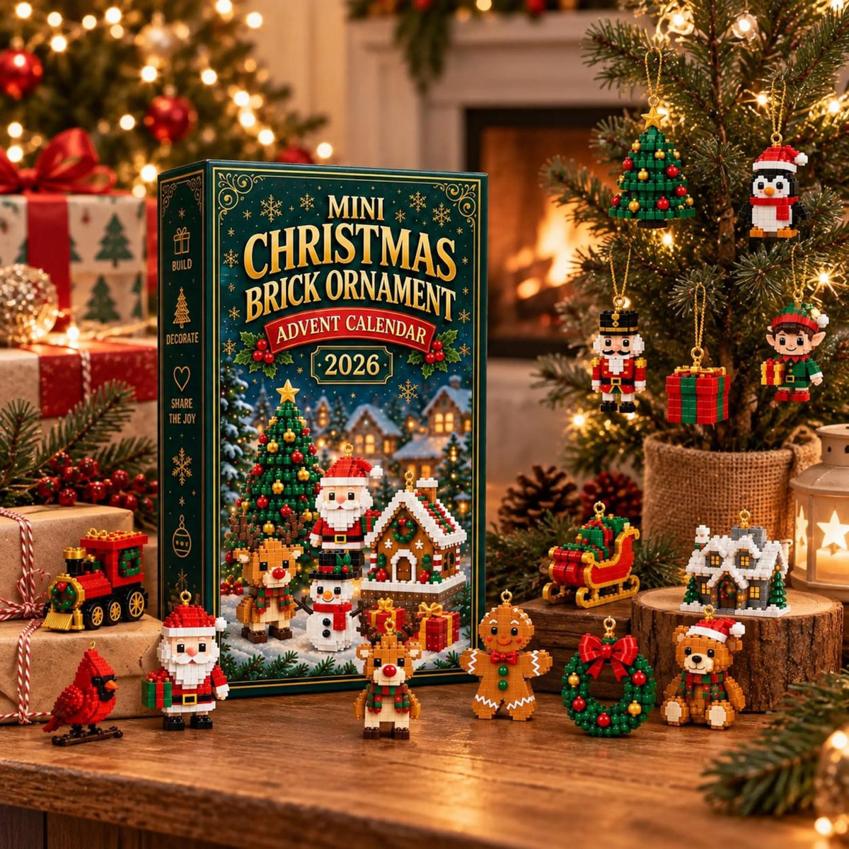 Christmas Advent Calendar, 24-Day Christmas Countdown Calendar, Christmas Tree Hanging Ornaments, Surprise Blind Box for Kids