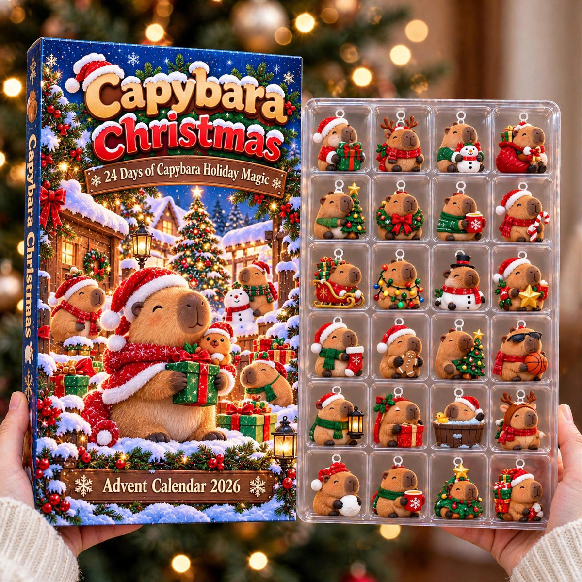 Capybara Advent Calendar 2026, 24 Piece Capybara Ornament Set, Blind Box Advent Calendar, Christmas Countdown Gift for Home Decor