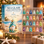 Sea Glass Gnome Christmas Tree Advent Calendar 2026, 24-Day Christmas Countdown
