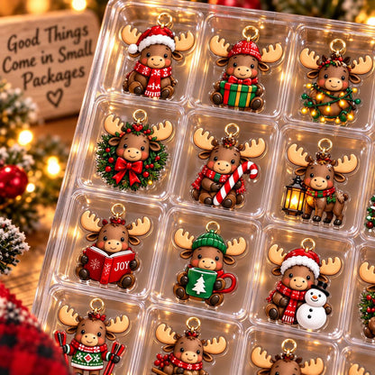 Moose Christmas Advent Calendar 2026 24 Day Woodland Countdown Rustic Holiday Decor Winter Animal Charms Family Gift