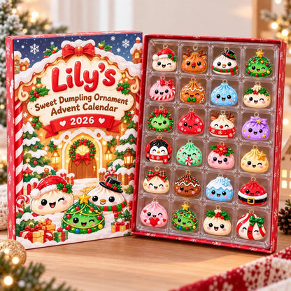 Christmas Dumpling Advent Calendar 2026, 24 Custom Dumpling Charms, Family Countdown Calendar, Kids Holiday Gift, Blind Box Xmas Gift John