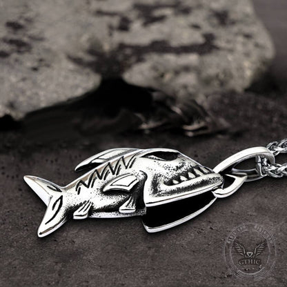 Fish Skeleton Stainless Steel Pendant