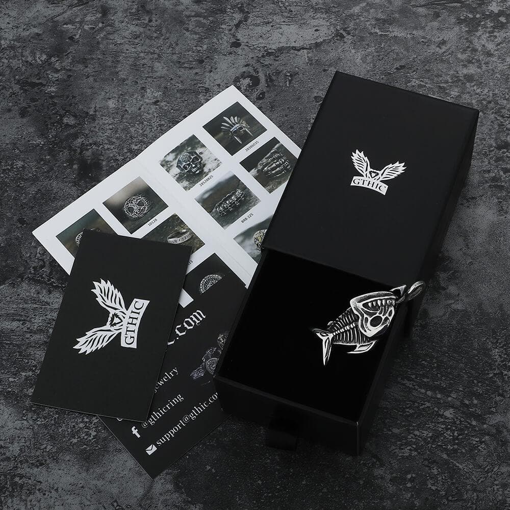 Fish Skeleton Stainless Steel Pendant