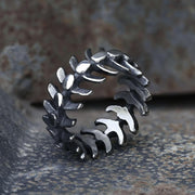 Fishbone Stainless Steel Vertebrae Ring
