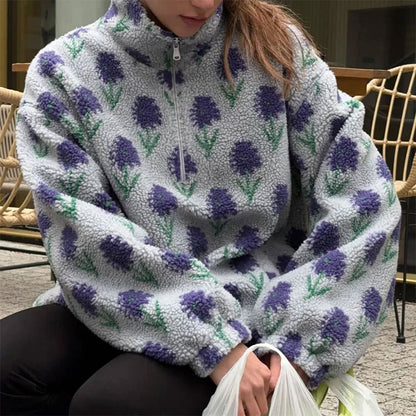 Secret Garden Zip-Up Fleece Sweatshirt