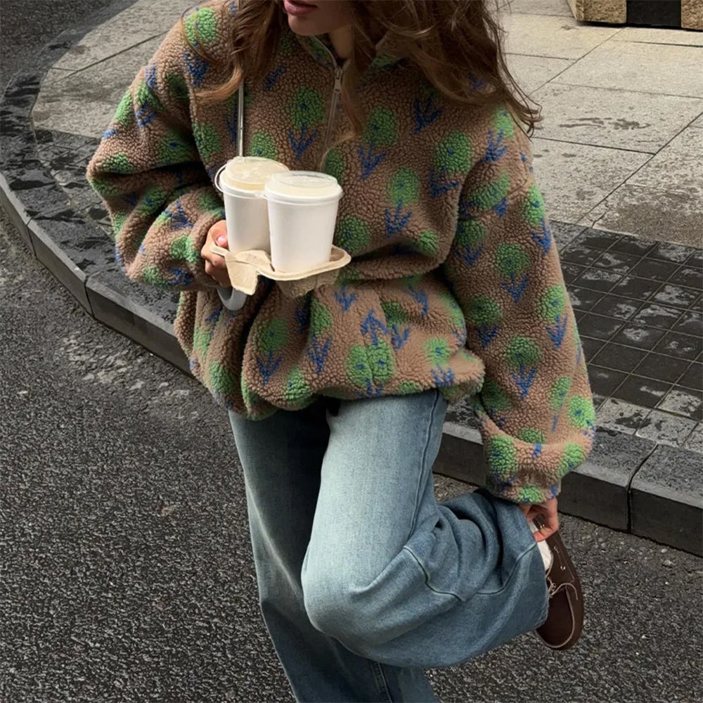 Secret Garden Zip-Up Fleece Sweatshirt