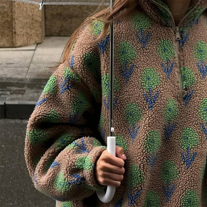 Secret Garden Zip-Up Fleece Sweatshirt