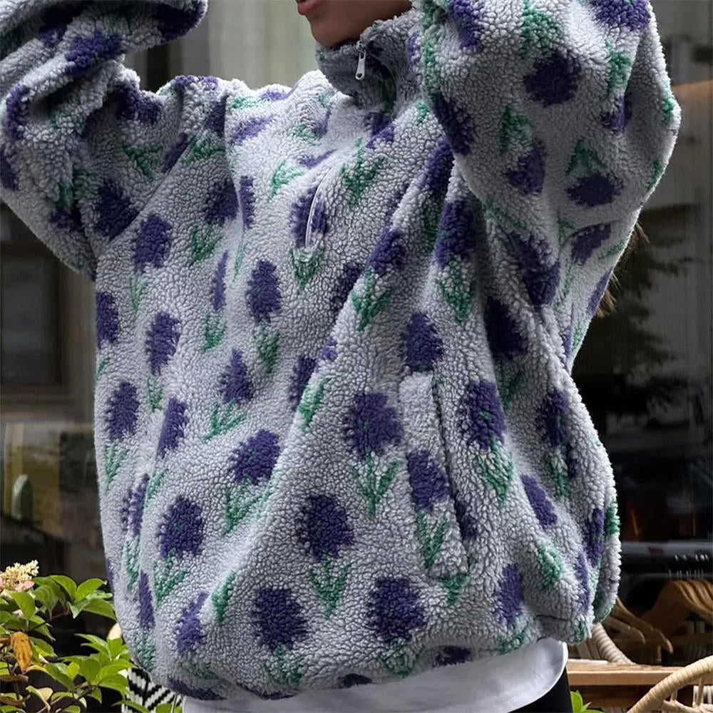 Secret Garden Zip-Up Fleece Sweatshirt