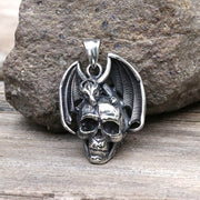 Flying Dragon Skull Stainless Steel Pendant