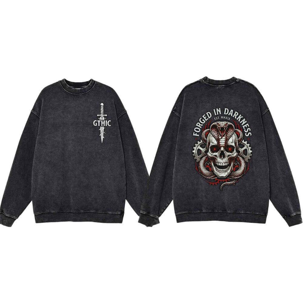 Forged In Darkness Skull Snake Vintage Washed Sweatshirt