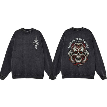 Forged In Darkness Skull Snake Vintage Washed Sweatshirt