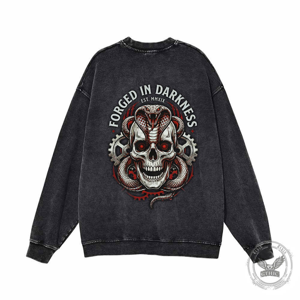 Forged In Darkness Skull Snake Vintage Washed Sweatshirt