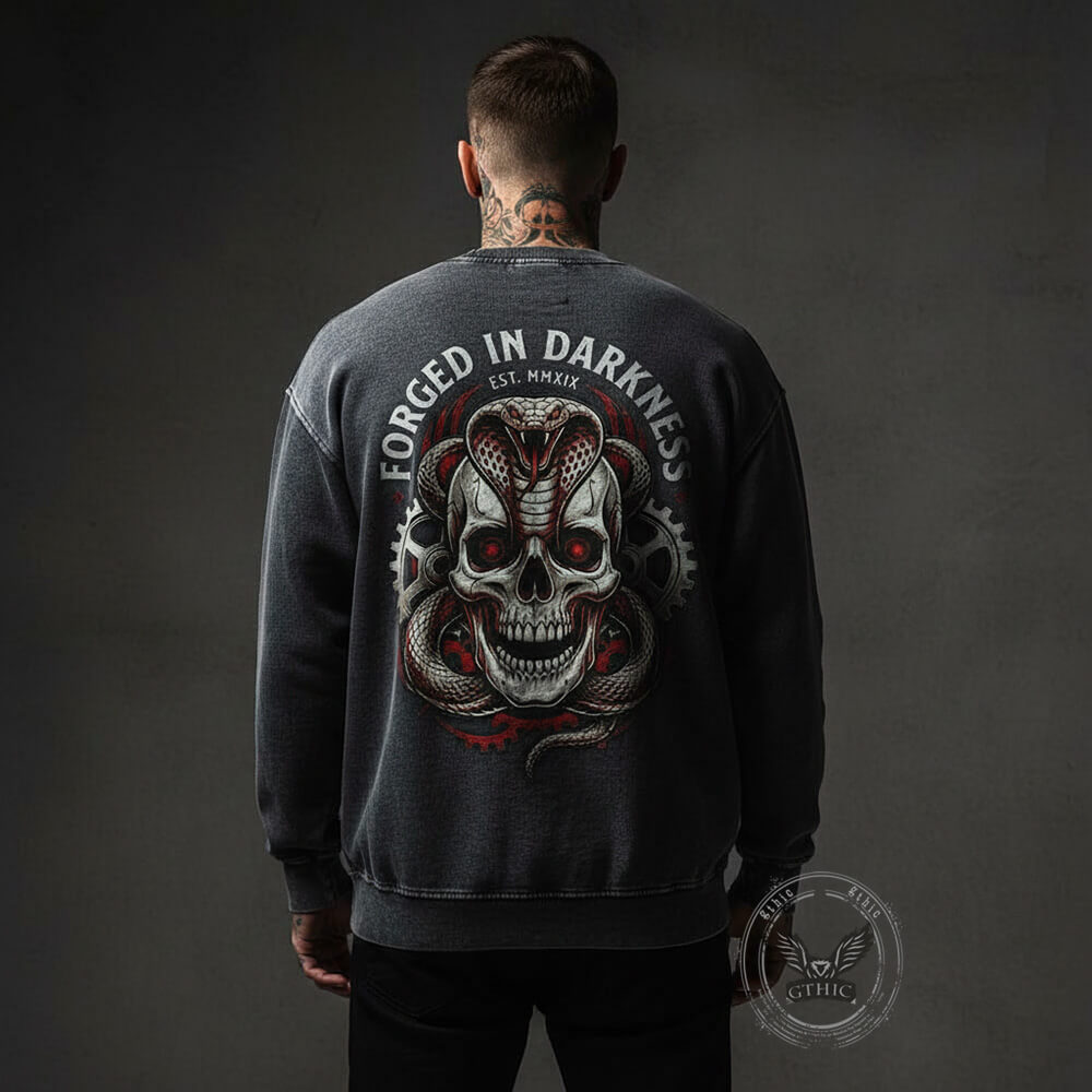 Forged In Darkness Skull Snake Vintage Washed Sweatshirt