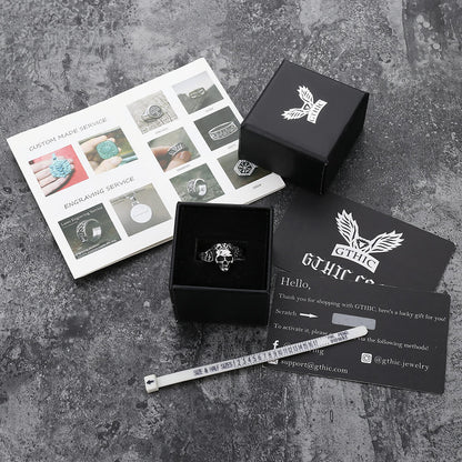 Free Soul Never Dies Flower Skull Stainless Steel Wedding Ring