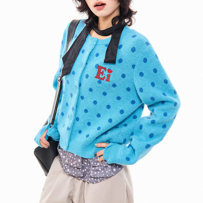 French Girl Polka Dot Cardigan