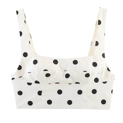 French Girl Polka Dot Crop Top