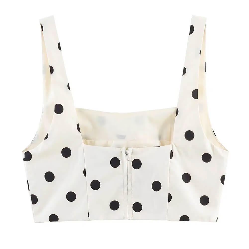 French Girl Polka Dot Crop Top