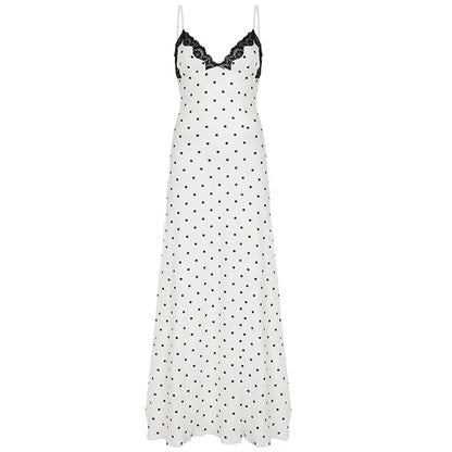 French Girl Polka Dot Maxi Dress