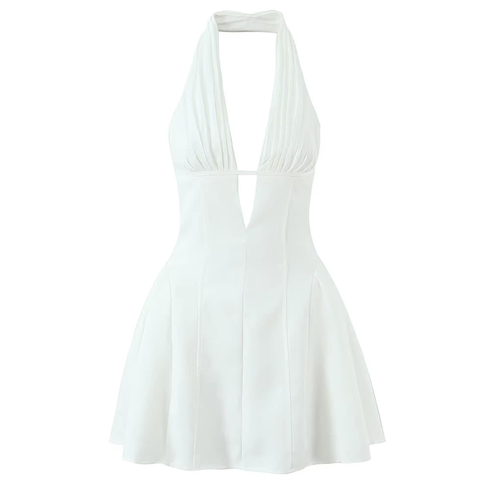 French Girl V-Neck Halter Dress