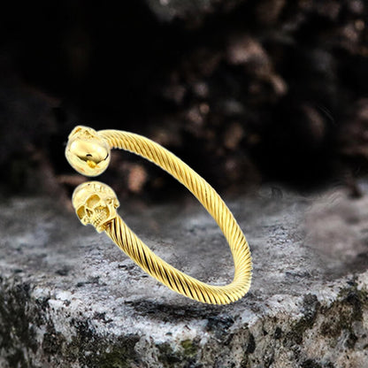 Ghost Head Stainless Steel Opening Bracelet