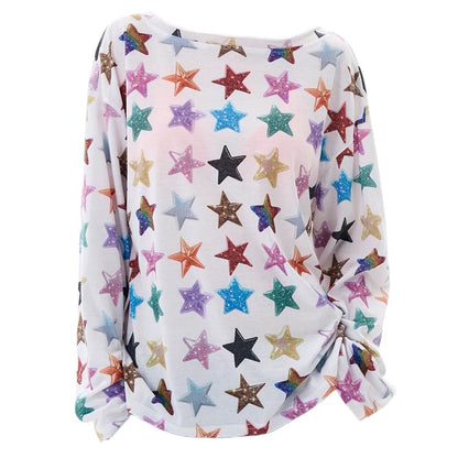 Glitter Star Long Sleeve Top