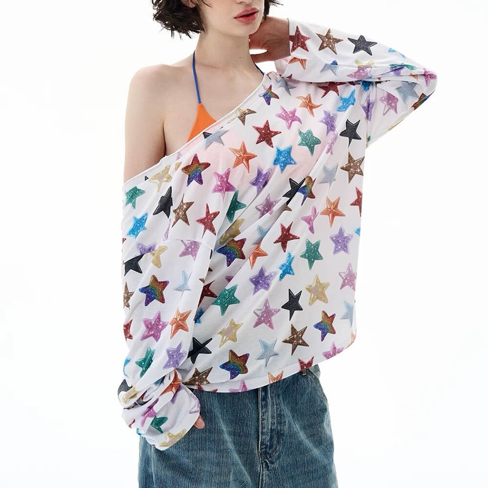 Glitter Star Long Sleeve Top