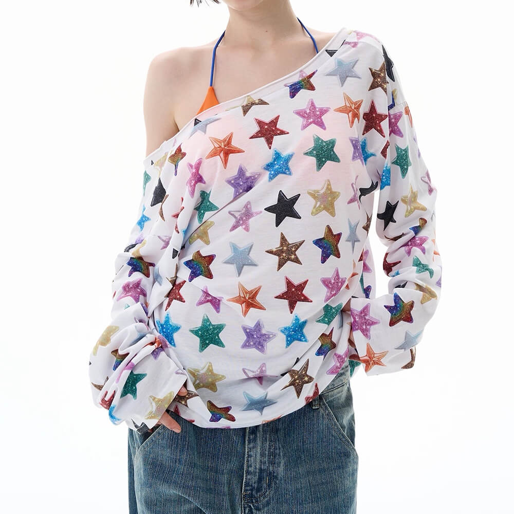 Glitter Star Long Sleeve Top