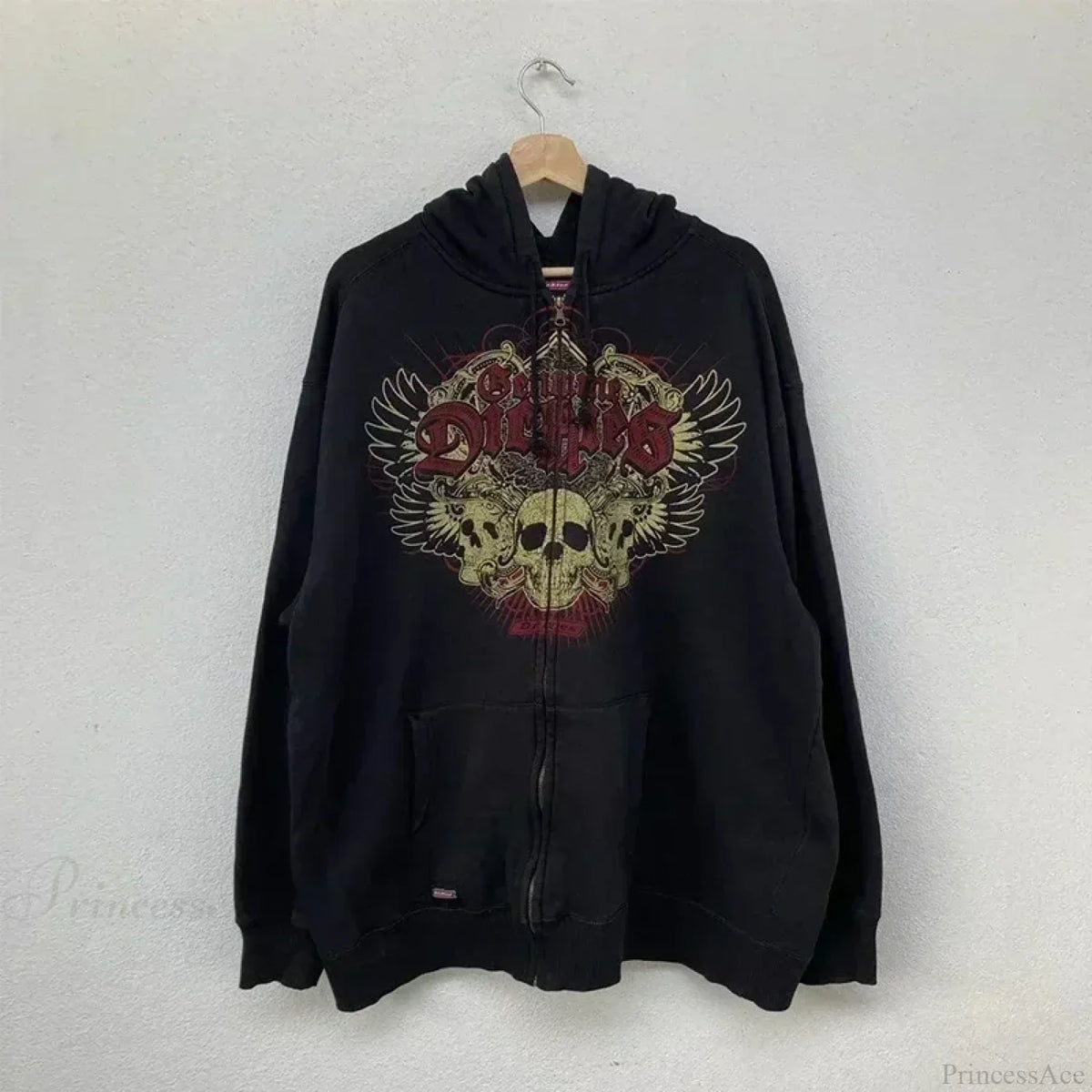 Gothic Letter Print Fall Hoodie
