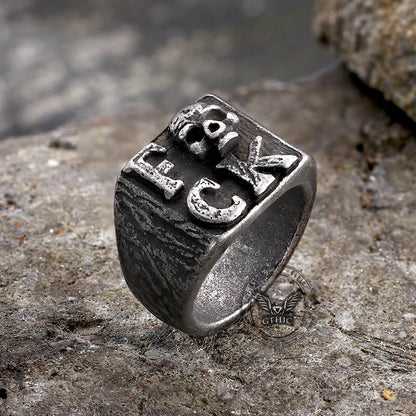 Gothic English Letter Skull Stainless Steel Ring