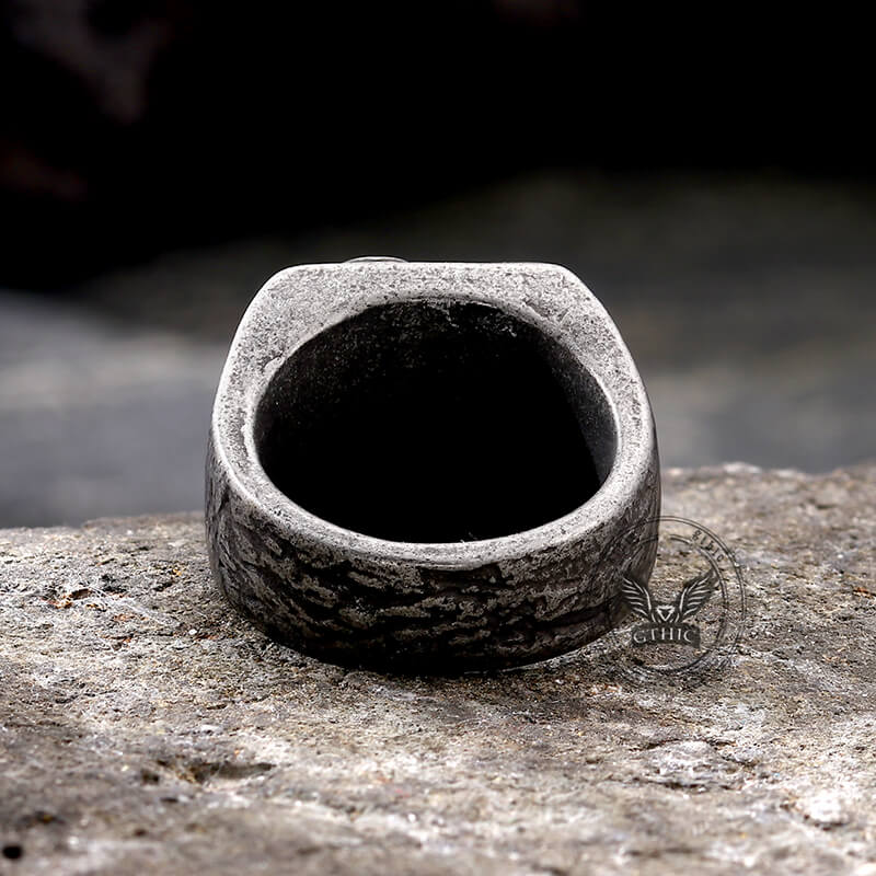 Gothic English Letter Skull Stainless Steel Ring